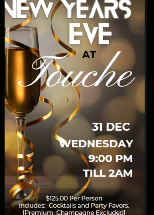 New Year's Eve at Touch December 31, 2025 for Touche The Night Club located in Overland Park Kansas serving the Kansas City Missouri Metro Area